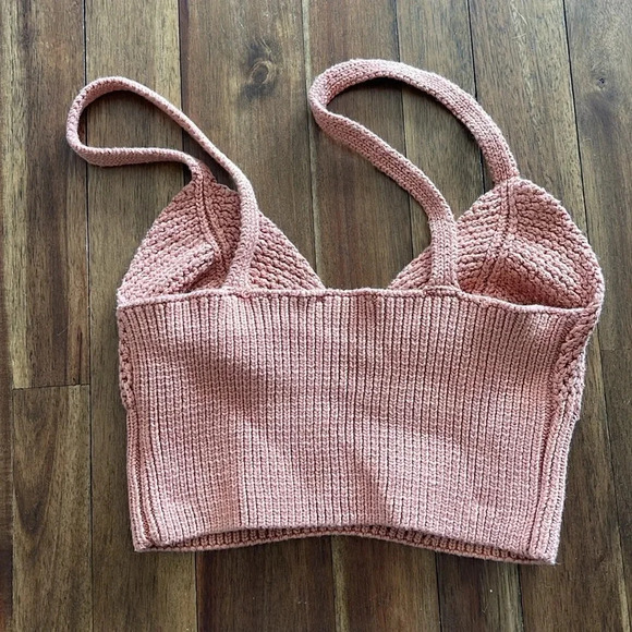 Free People crochet sweater knit bralette - Picture 3 of 6
